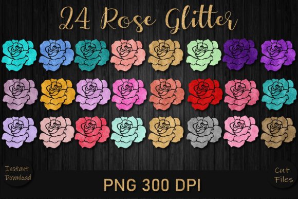 Download 24 Rose Glitter PNG Bundle - Premium Bundle