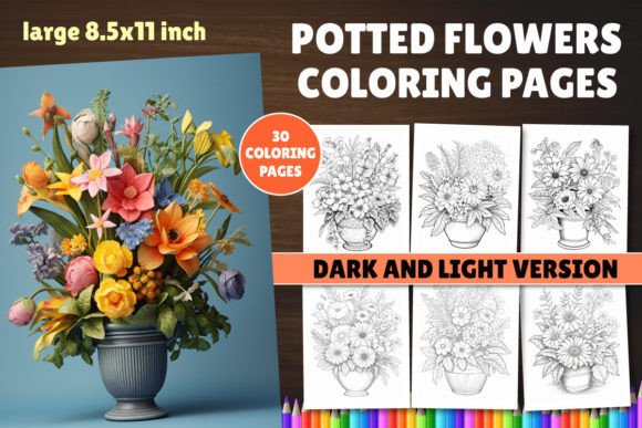 Download Potted Flowers Coloring Book - Potted Collection
