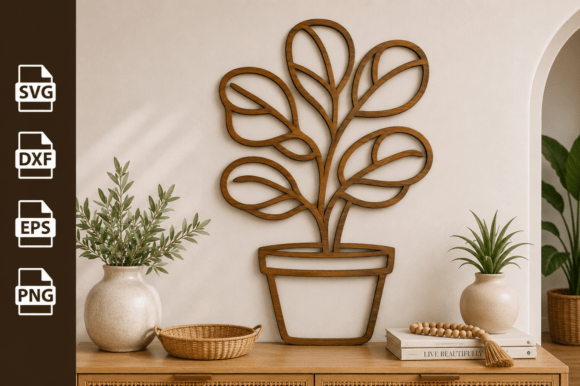 Download Potted Plant Tree Laser Cut Files Svg - Potted Collection