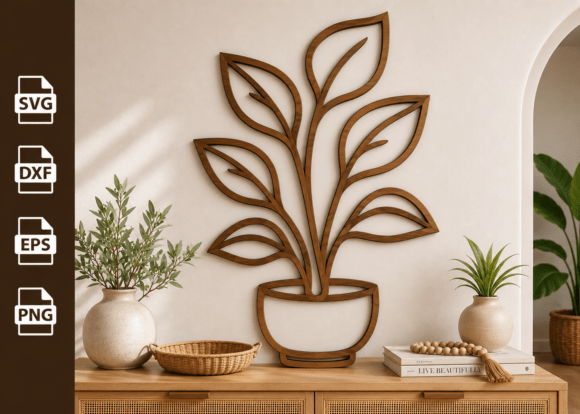 Download Potted Plant Tree Laser Cut Files Svg - Potted Collection
